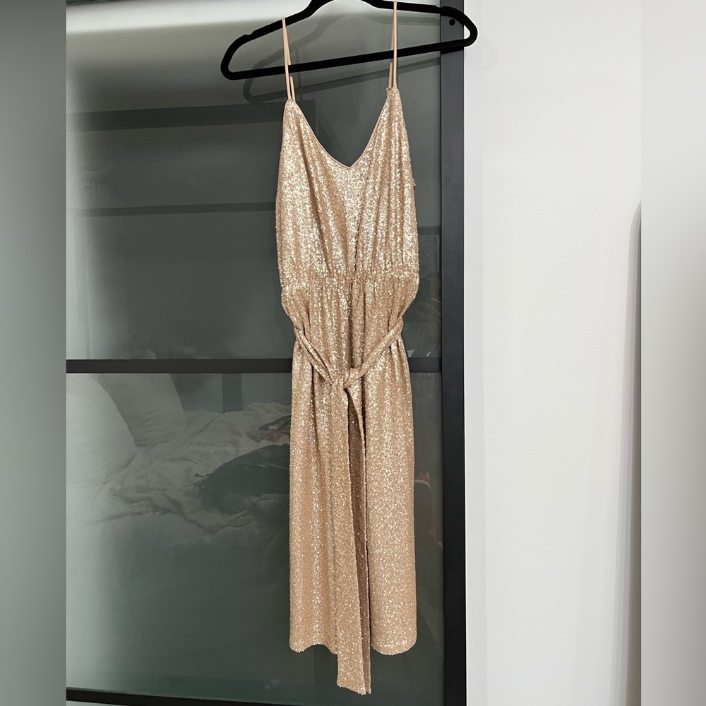 Gold sequin dress
